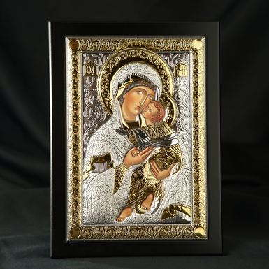 Gilded icon "Madonna" by Exetera Argenti (9x13 cm)