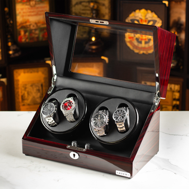 Watch winder box for 4 watches "Elegant" by Asen