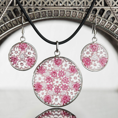 Murano glass jewelry set "Flowerly"