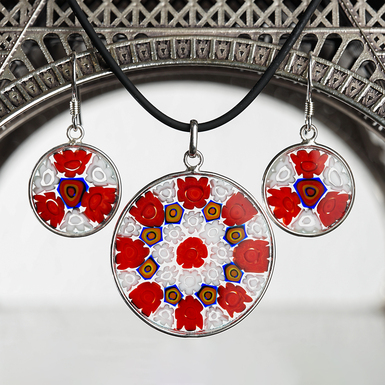 Murano glass jewelry set "Redie"