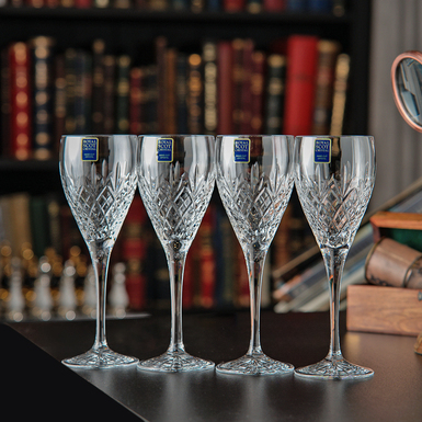 Set of 4 crystal wine glasses "Edinburgh" from Royal Buckingham, Great Britain