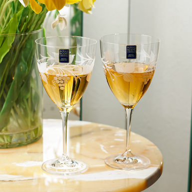 Crystal wine glasses "Grapevine" by Royal Buckingham, Great Britain