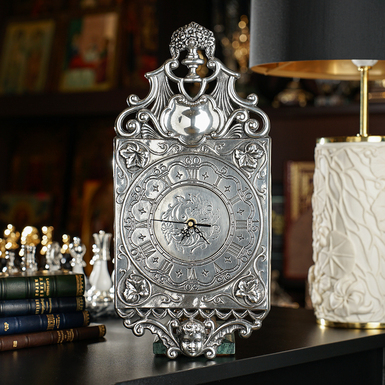 Pewter wall clock "Time for Traditions" by Freitas & Dores