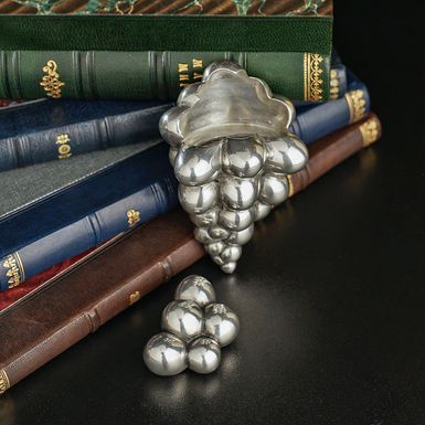 Pewter wine funnel in the shape of a vine by Freitas & Dores