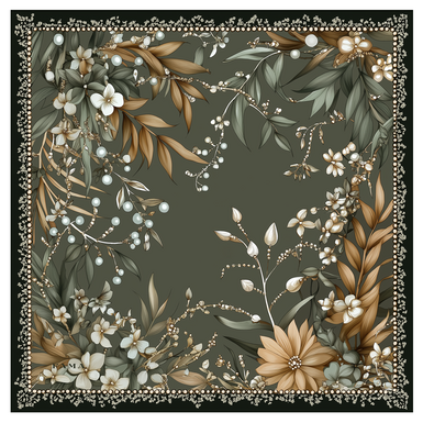 Silk scarf "Flower garden" by Fama (limited collection)
