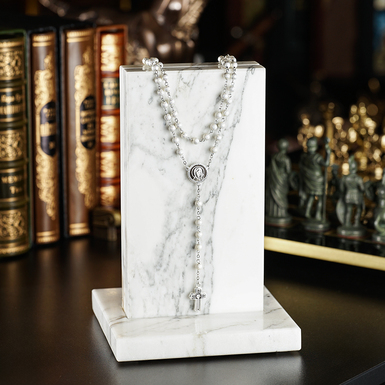 "Maria" rosary beads made of Daman steel and gold plating from the Anframa brand