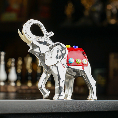 Silver-plated figurine "Indian elephant" (blue) by Exetera Argenti