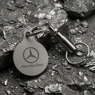 Titanium keychain "Mercedes-Benz" with Swiss carabiner "Victorinox"