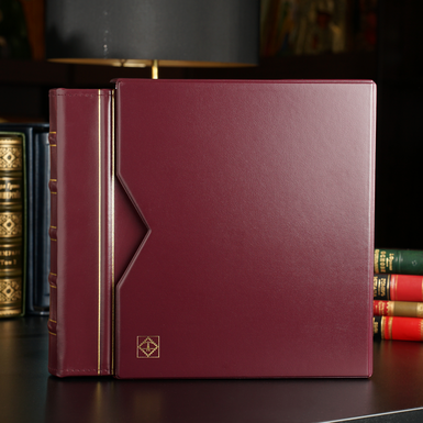 Optima ring binder and 5 coin sheets in a case from Leuchtturm