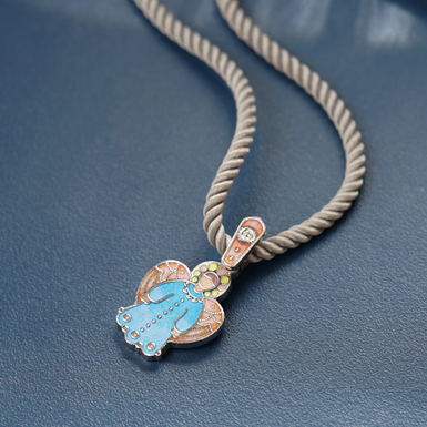 Silver pendant "Miracle of Hope" with diamond and jewelry enamel by Lobortas