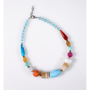 AFINA with mixed stones pendant by SAMOKISH