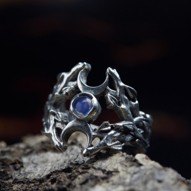 Silver ring with topaz "Moonlight" from ARHAIKA