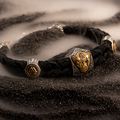Men's Silver and Brass Pandora Bracelet "One Invincible" by Arhaika