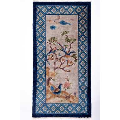 Chinese Art Deco carpet with birds, 2 part 20th century
