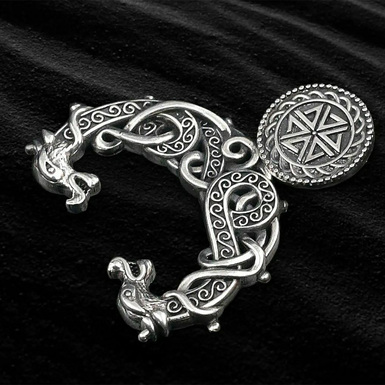Silver pendant-amulet "Dragon Moon" (without chain) by Arhaika