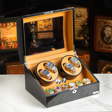 Asen "Quardo" watch winding box for four watches