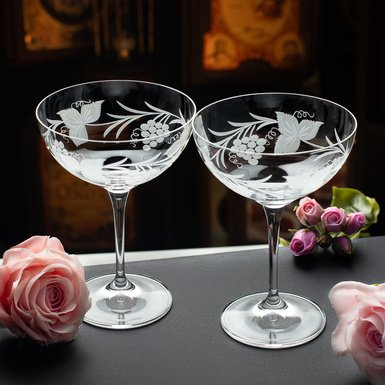 Crystal Champagne Flutes "Dynasty" by Royal Buckingham, The United Kingdom