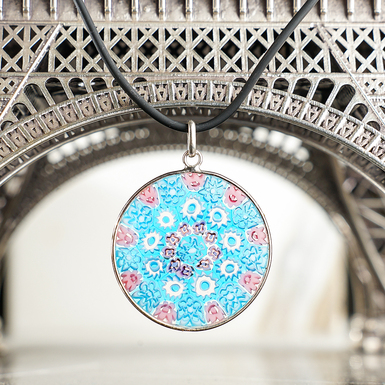Murano glass pendant "Flowers" (Ø 25 mm.)