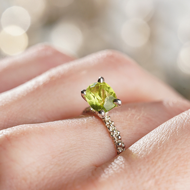 Ring "Spring" with amethyst made of 925 silver