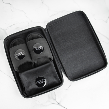 An exquisite gift set of slippers and a cover "Audi"
