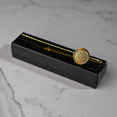 Bookmark for books made of gold and Damascus steel "Dial" by Anframa
