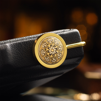 Bookmark for books made of gold and Damascus steel "Dial" by Anframa