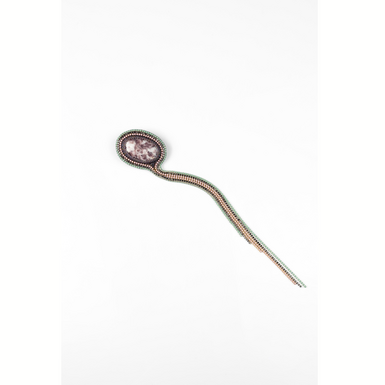 Brooch "HALLEY" with lepidolite by Samokish
