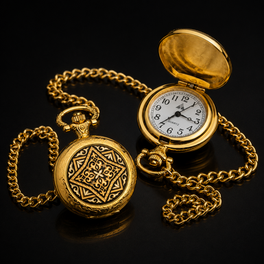 Starring pocket watch with gold plating from the Anframa brand