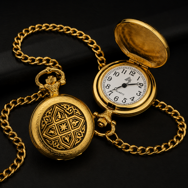 Flostar pocket watch with gold plating from the Anframa brand