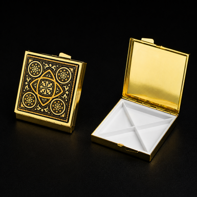 Tablet holder "Madrid" made of gold-plated Damascus steel by Anframa brand