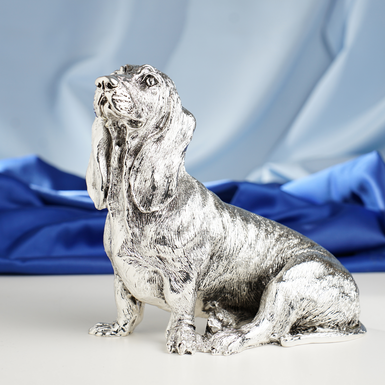 Silver-plated dachshund figurine without stand by Exetera Argenti