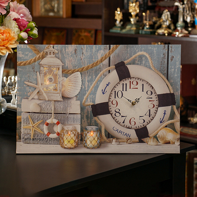 Wall painting "Navigation" with a clock by Nitsche (replica)