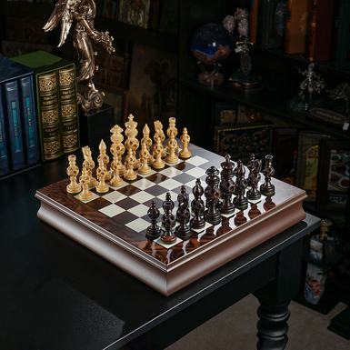 Chess set "Dalmoro" with wooden board (40x40 cm) and pieces from ITALFAMA