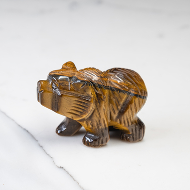 Tiger's eye bear figurine from Stone art designe (56 g)