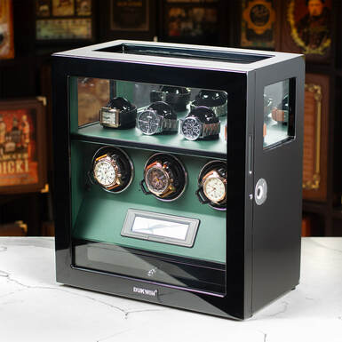Box for winding 3 and storing 4 watches "Wood" by DUKWIN