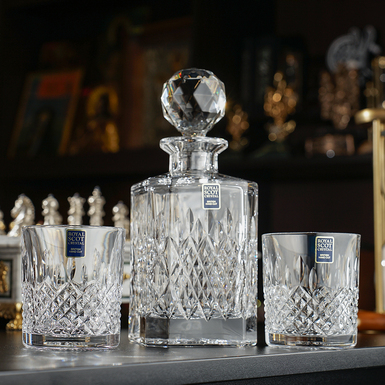 Crystal whiskey set "Victoria" (2 glasses and decanter) from Royal Buckingham, Great Britain