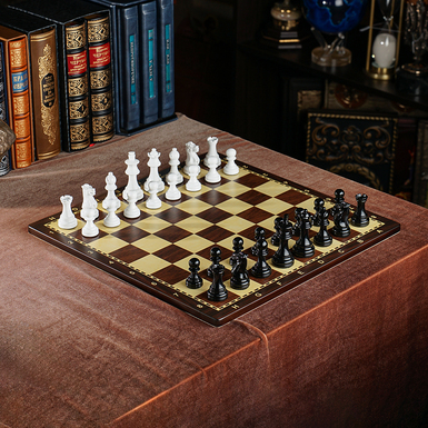 Chess set "Auster" with handmade wooden board and pieces from ITALFAMA