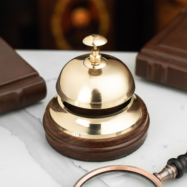Tabletop hotel bell "Melody" made of brass by Ross London