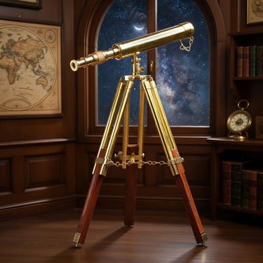 "Galaxy" Brass Telescope with Tripod by Ross London