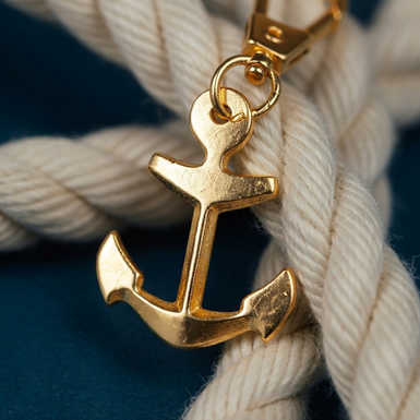 Brass Sea Anchor Keychain by Ross London