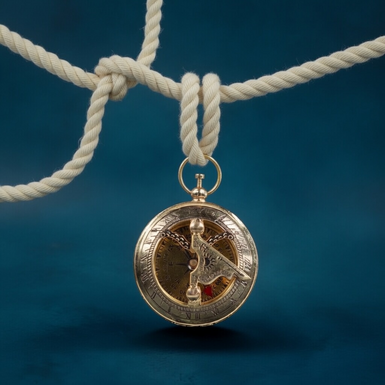 Keychain "Compass with Sundial" made of brass from Ross London