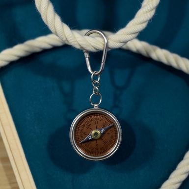 Brass Compass Keychain by Ross London
