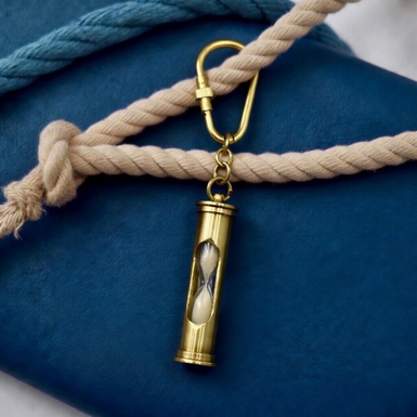 Hourglass Brass Keychain by Ross London