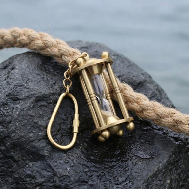 Keychain "Hourglass" made of brass from Ross London