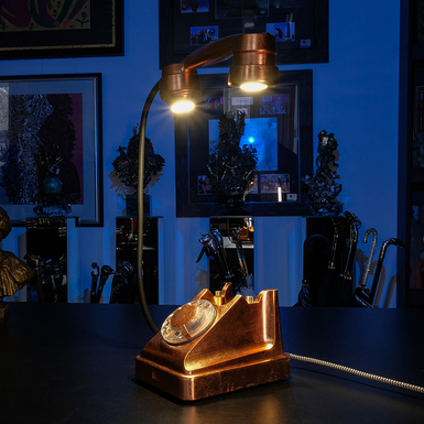 "Hello!" Copper-plated Telephone Table Lamp with Touch Switch