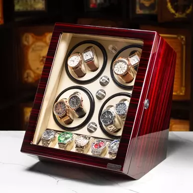 Asen "Teralis" watch winder box for 8 watches and storage of 5 watches (with defect in the last 2 photos)