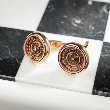 Steel and rose gold cufflinks Tourbillon by Montegrappa