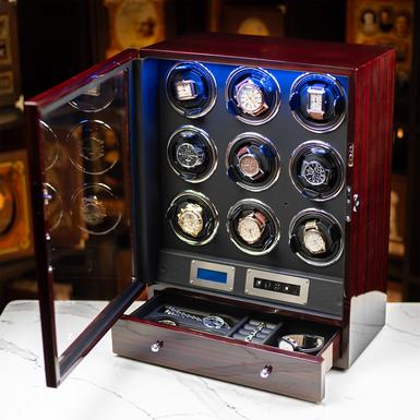 Asen "Cherry Cola" 9-watch winding box