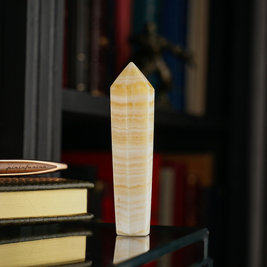 Yellow Calcite Pyramid "Golden Ray" by Stone Art Designe (88 g)
