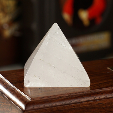 "Snowy" Rock Crystal Pyramid by Stone Art Designe (73 g)